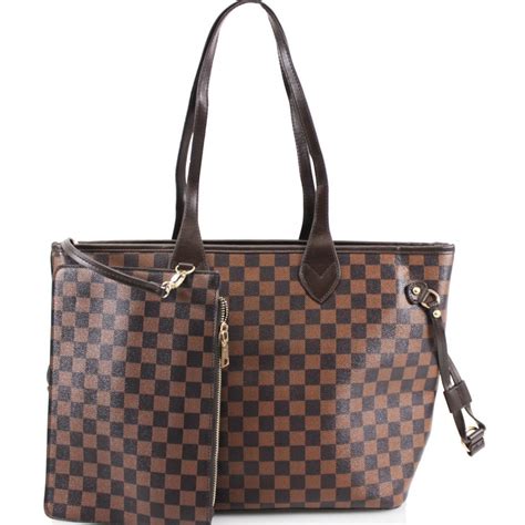 lv brown leather bag|louis vuitton brown checkered bag.